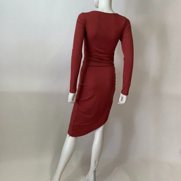 Mittoshop Long Sleeve Rust Midi Dress - Picture 3 of 3